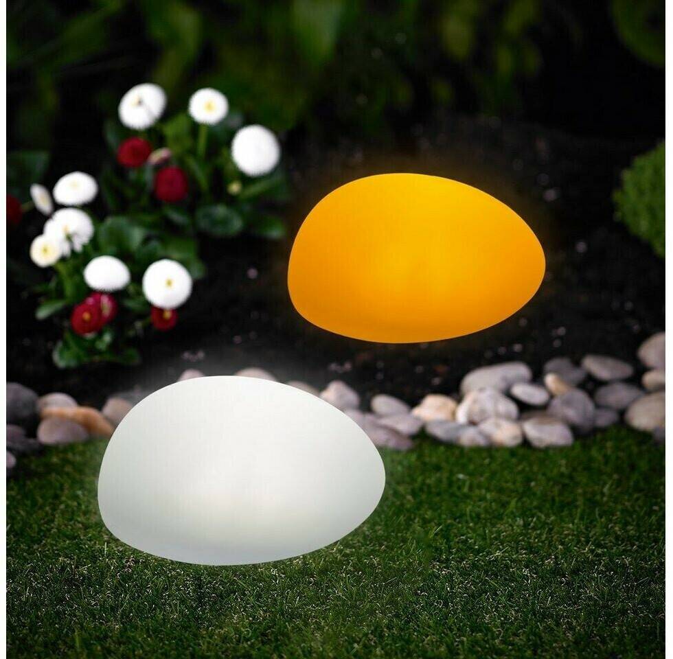 MeLiTec Set of 2 Solar Garden Light LK15 Stone 24 cm RGB Lámparas de exterior