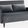 Sofás sweeek 2-seater single sofa velvet Panam sleep function Scandinavian dark gray