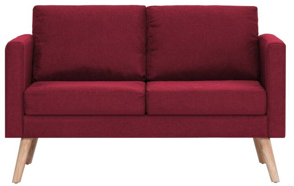 vidaXL Couch 2 Sitters in Fabric (28135)wine red Sofás