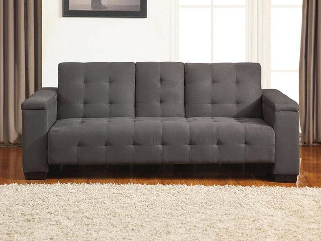 Kauf-Unique Sofa bed folding sofa 3-seater - microfiber - gray - DEVONSHIRE Sofás