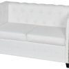 vidaXL Chesterfield Couch 2 SittersWhite Sofás