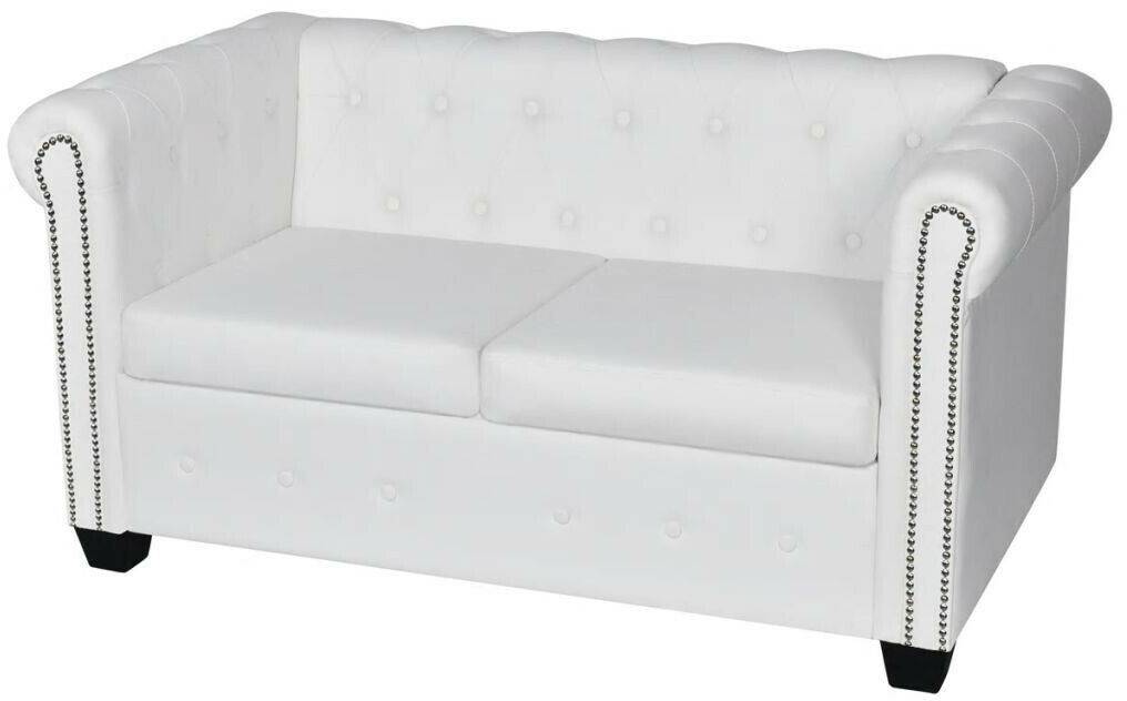 vidaXL Chesterfield Couch 2 SittersWhite Sofás