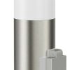 ledscom.de PORU bollard light with socket for outdoor use, stainless steel, round, 39 cm, incl. E27 lamp, energy efficiency class A, frosted (warm white, 4W, 935lm) Lámparas de exterior