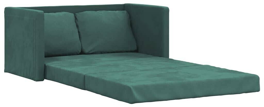 vidaXL Floor sofa with sleeping function dark green 122x204x55 cm velvet (353961) Sofás