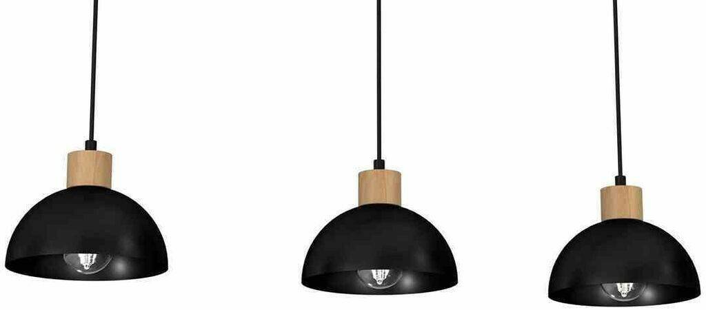 Arik hanging lamp, three-bulb, black Lámparas