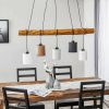 Lámparas BRITOP Sachiko hanging lamp, wooden beams, five fabric shades