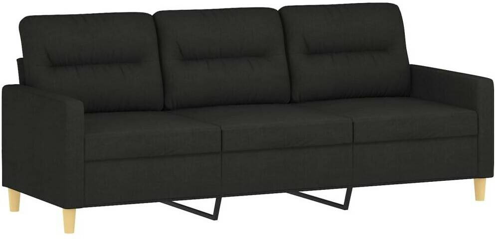 vidaXL 3-2-seater sofa set with cushions fabricblack Sofás