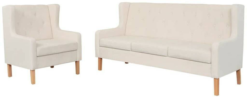 vidaXL 2 pcs. Sofa set fabric cream white (274929) Sofás