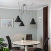 TK Lighting Cono hanging lamp, 3-bulb. decentralized lampshades 32 cm black Lámparas